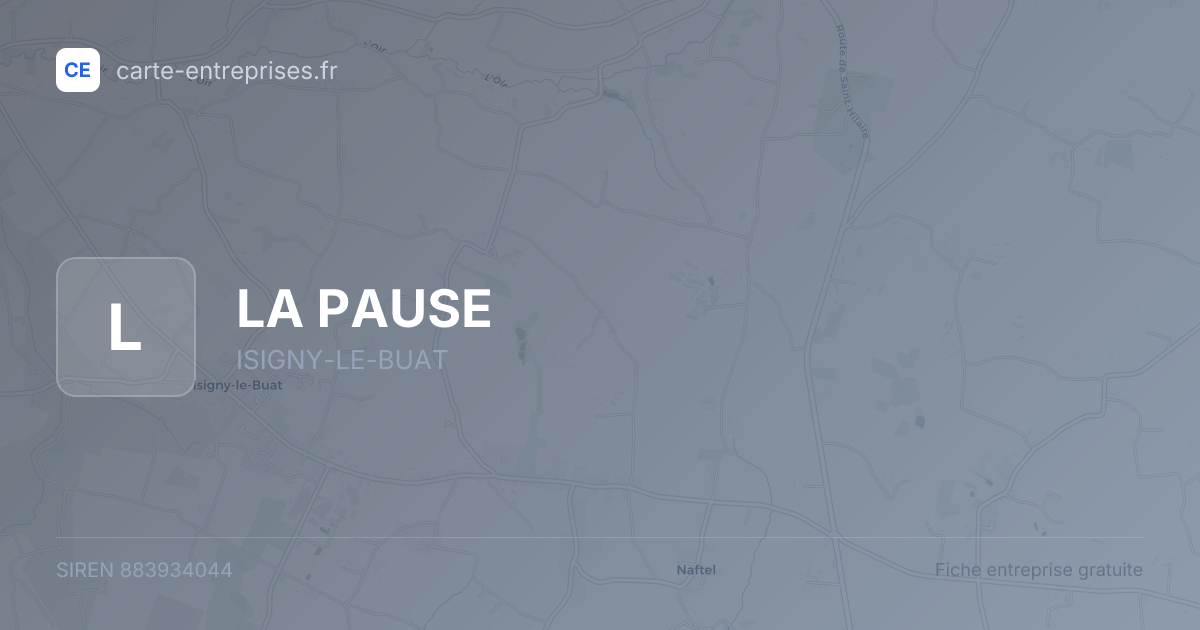 LA PAUSE — 883934044 — fiche entreprise