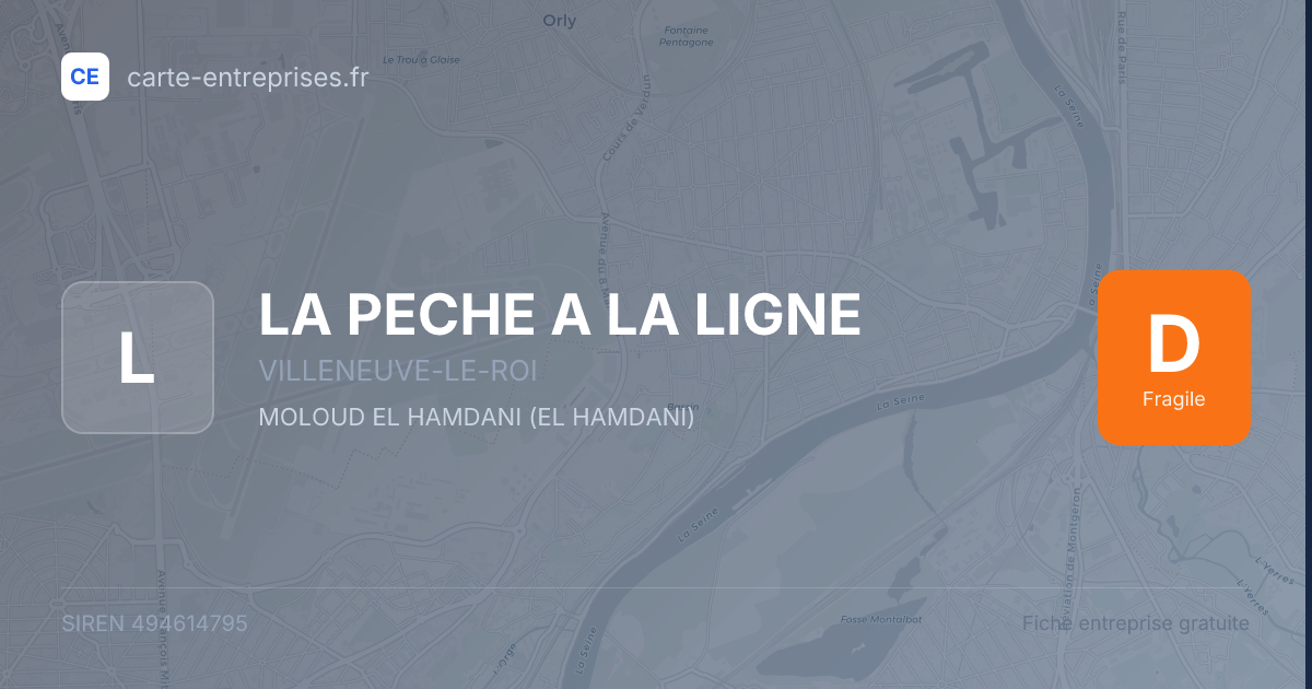 LA PECHE A LA LIGNE — 494614795 — fiche entreprise