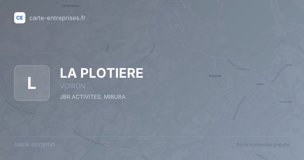 LA PLOTIERE — 403191141 — fiche entreprise