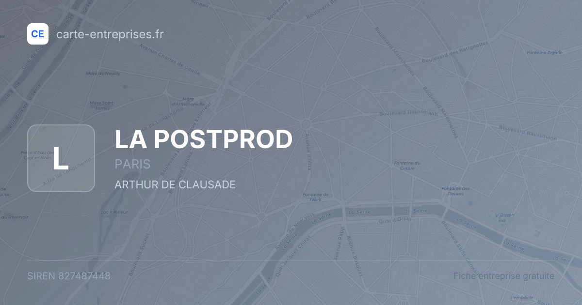LA POSTPROD — 827487448 — fiche entreprise