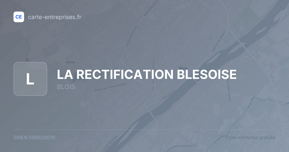 LA RECTIFICATION BLESOISE — 596620070 — fiche entreprise