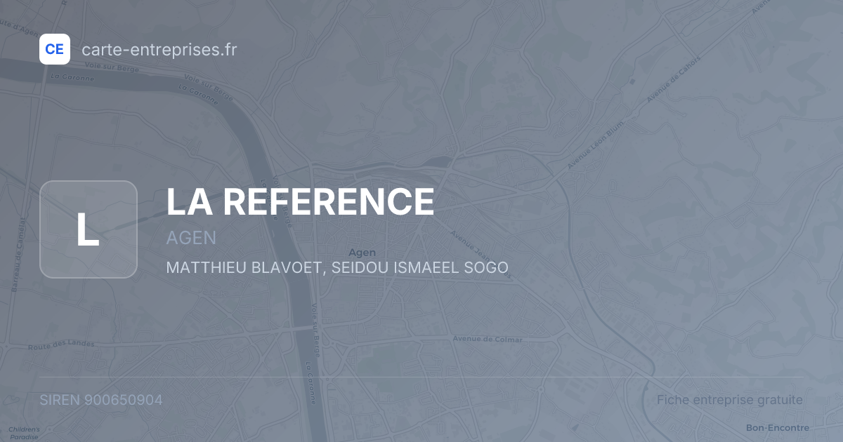 LA REFERENCE — 900650904 — fiche entreprise