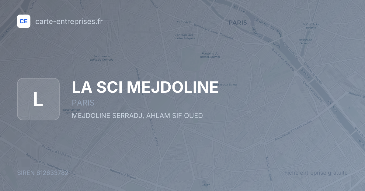 LA SCI MEJDOLINE — 812633782 — fiche entreprise