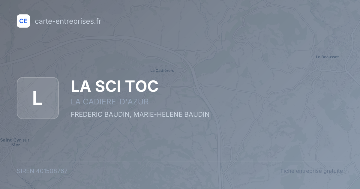 LA SCI TOC — 401508767 — fiche entreprise