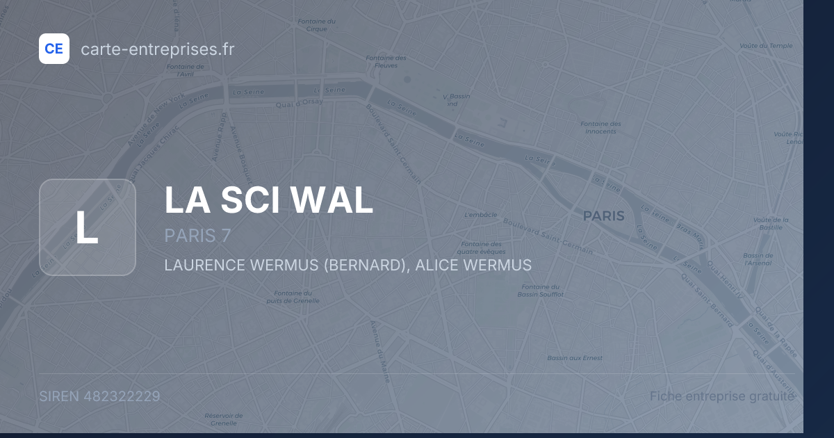 LA SCI WAL — 482322229 — fiche entreprise