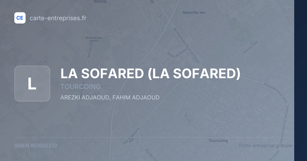LA SOFARED — 951905272 — fiche entreprise
