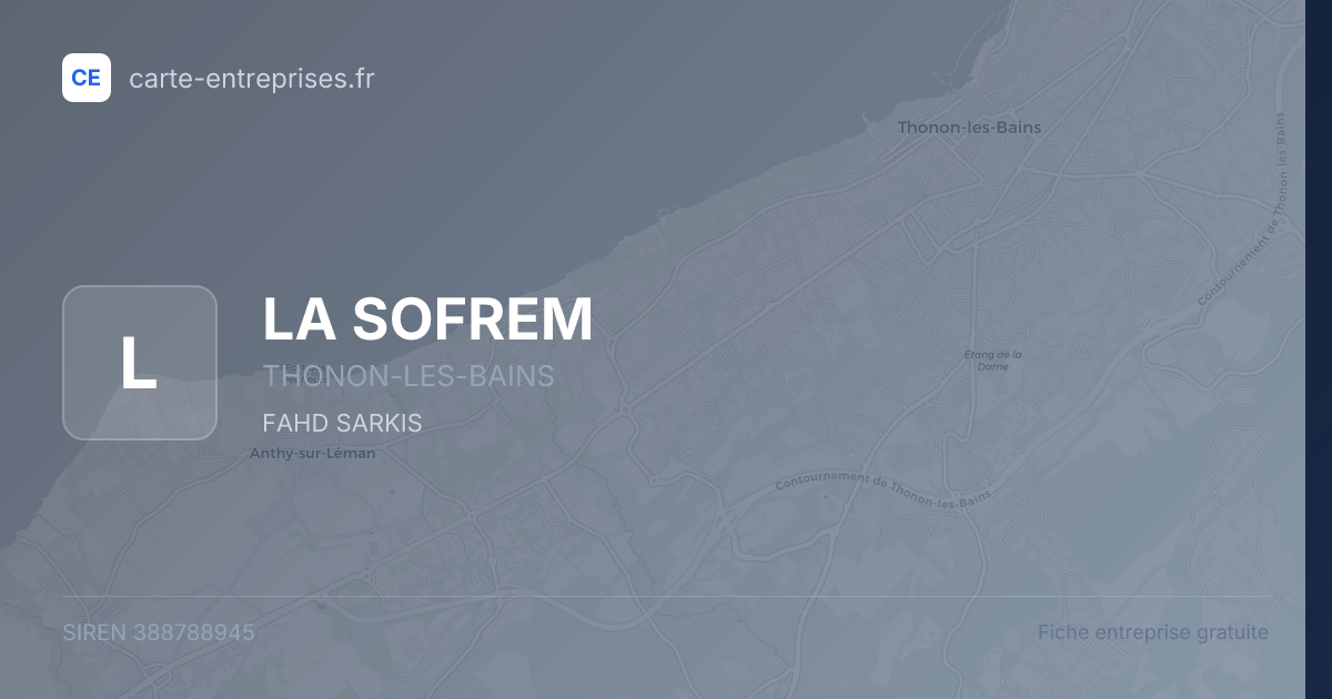 LA SOFREM — 388788945 — fiche entreprise