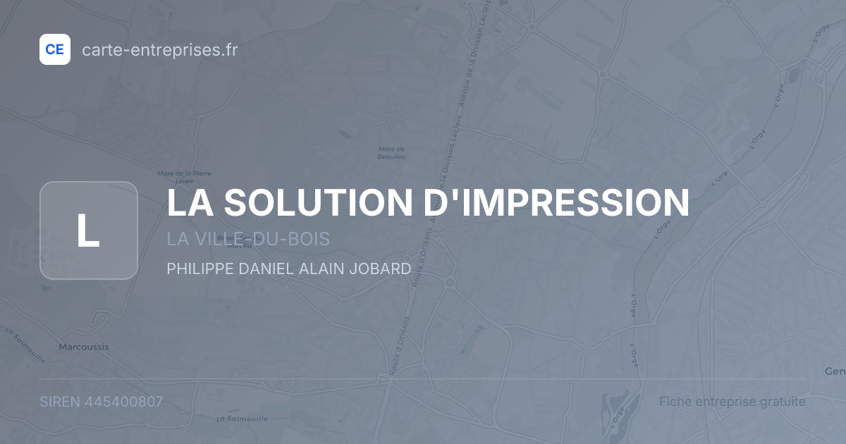 LA SOLUTION D'IMPRESSION — 445400807 — fiche entreprise