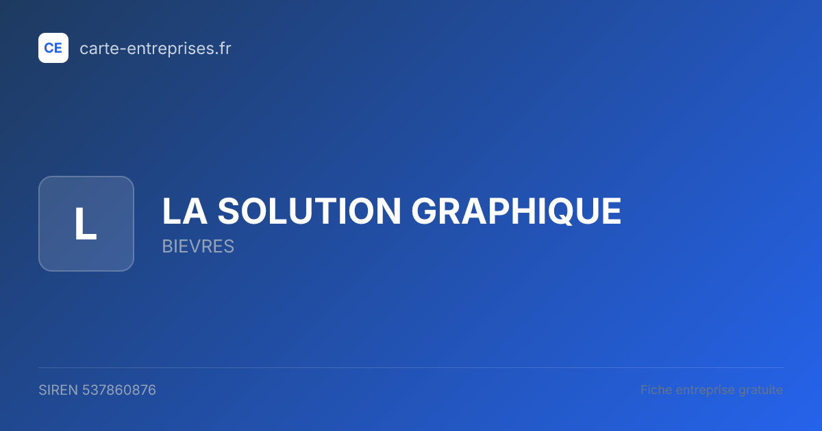 LA SOLUTION GRAPHIQUE — 537860876 — fiche entreprise