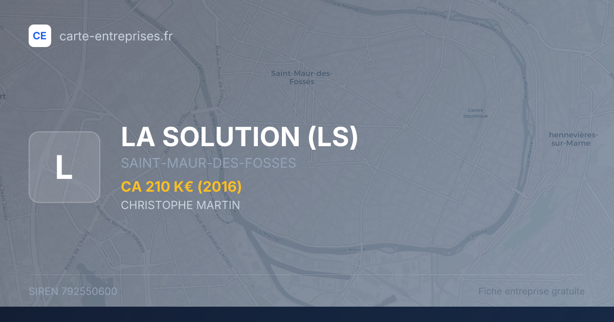 LA SOLUTION (LS) — 792550600 — fiche entreprise