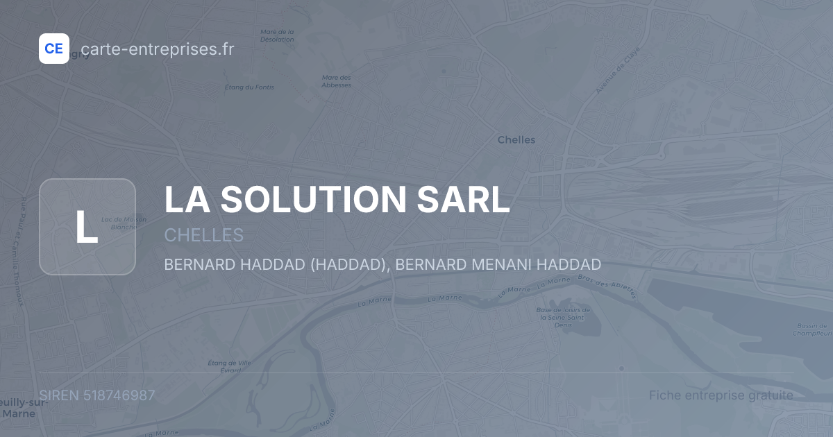 LA SOLUTION SARL — 518746987 — fiche entreprise
