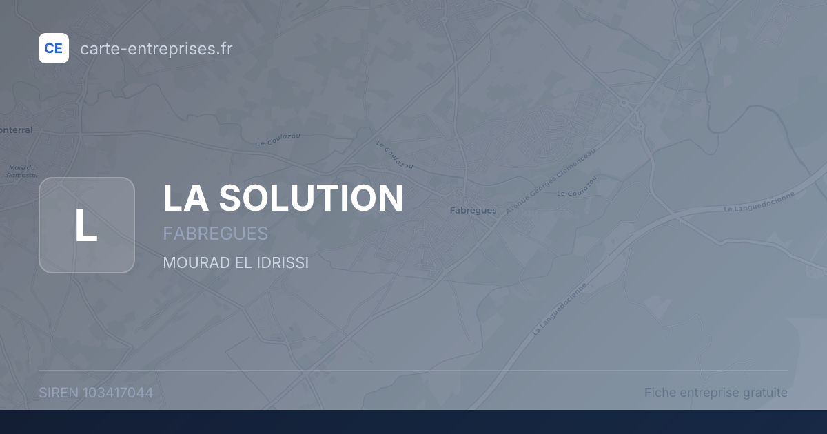 LA SOLUTION — 103417044 — fiche entreprise