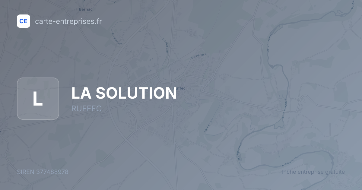 LA SOLUTION — 377488978 — fiche entreprise