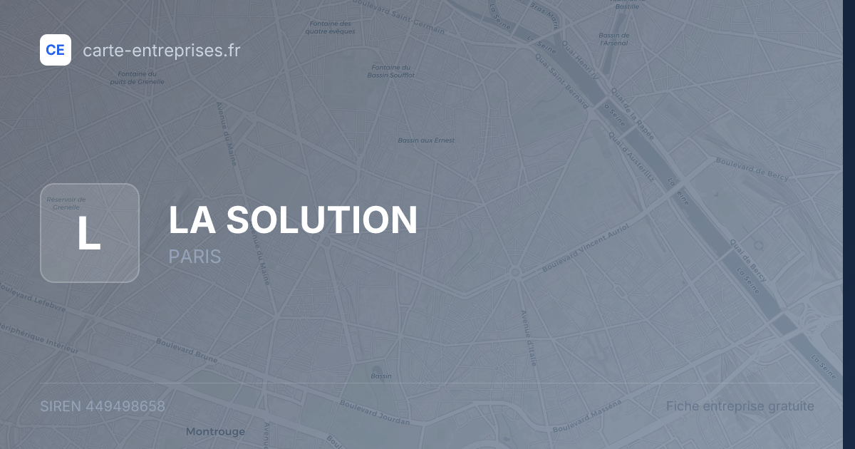LA SOLUTION — 449498658 — fiche entreprise