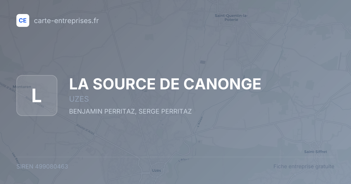 LA SOURCE DE CANONGE — 499080463 — fiche entreprise