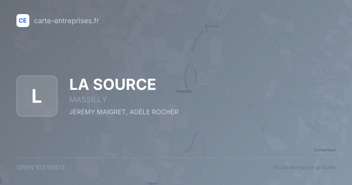 LA SOURCE — 103795613 — fiche entreprise
