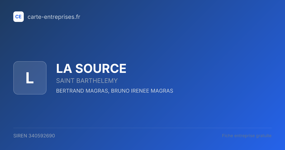 LA SOURCE — 340592690 — fiche entreprise