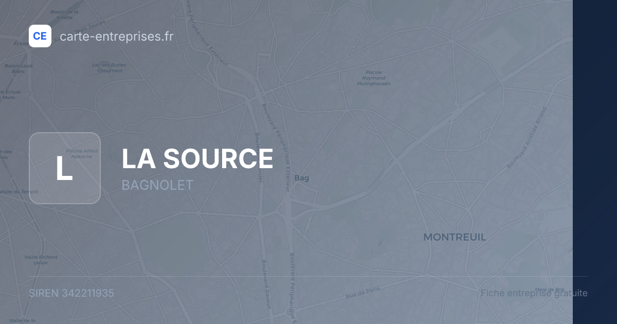 LA SOURCE — 342211935 — fiche entreprise