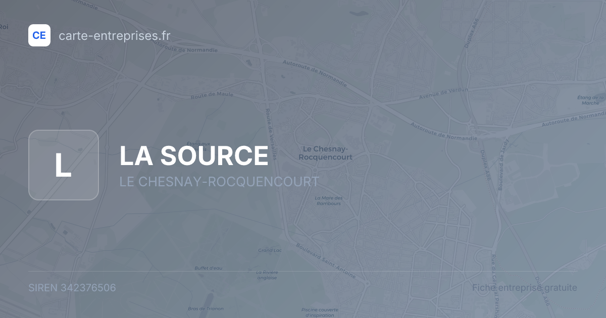 LA SOURCE — 342376506 — fiche entreprise