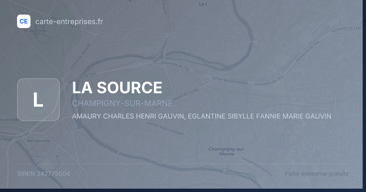 LA SOURCE — 342775004 — fiche entreprise