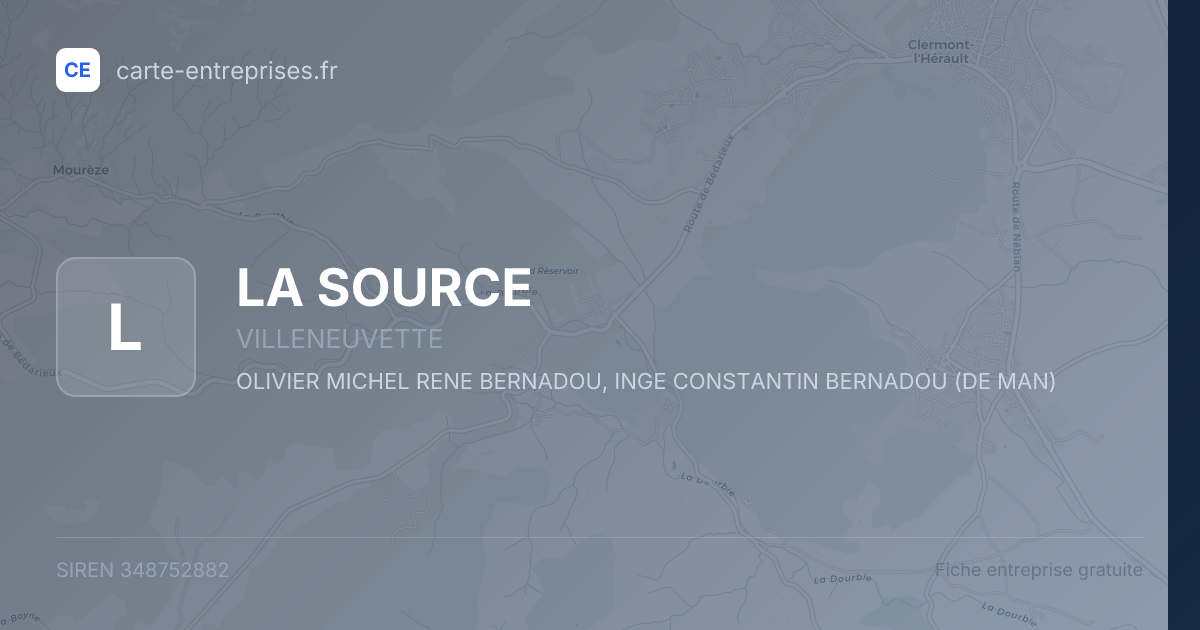 LA SOURCE — 348752882 — fiche entreprise