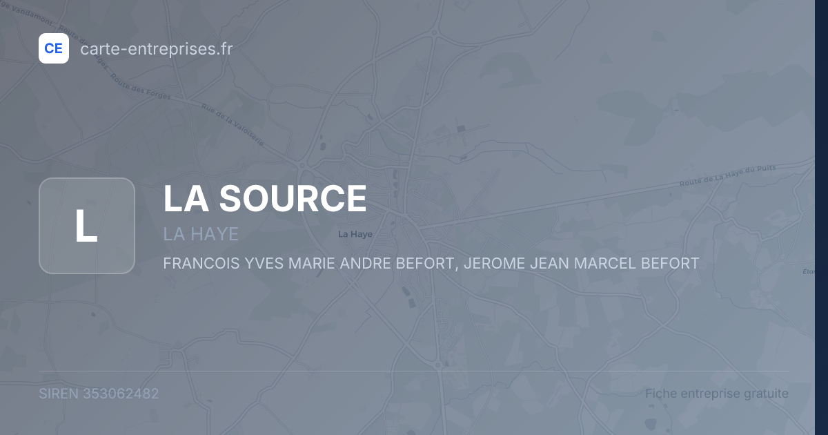 LA SOURCE — 353062482 — fiche entreprise