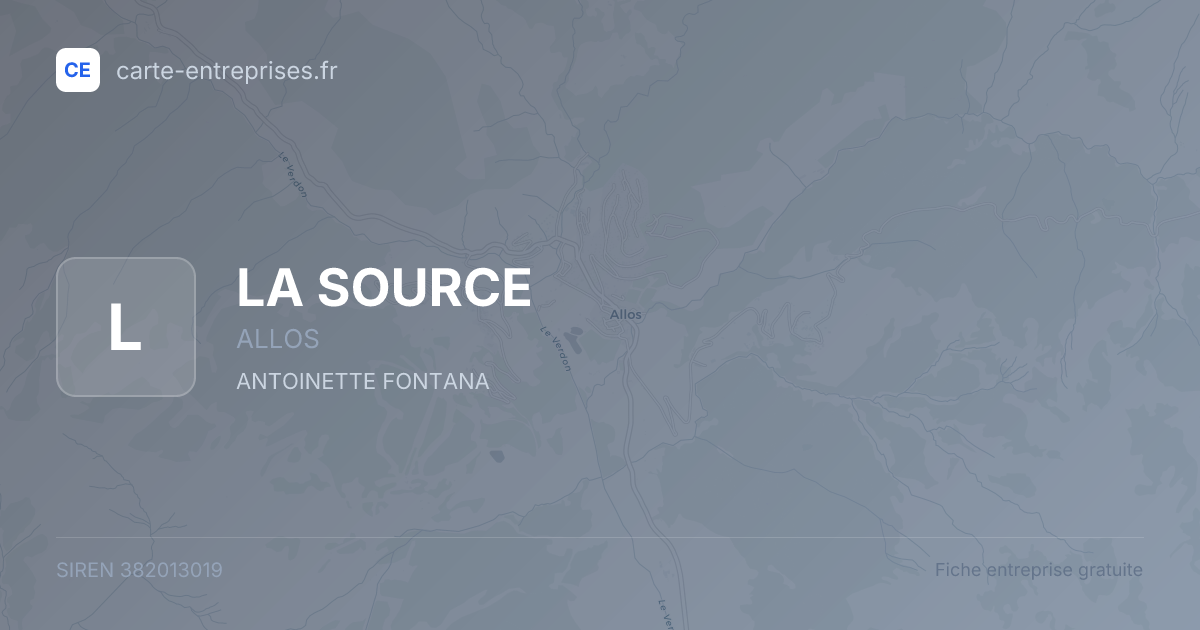 LA SOURCE — 382013019 — fiche entreprise