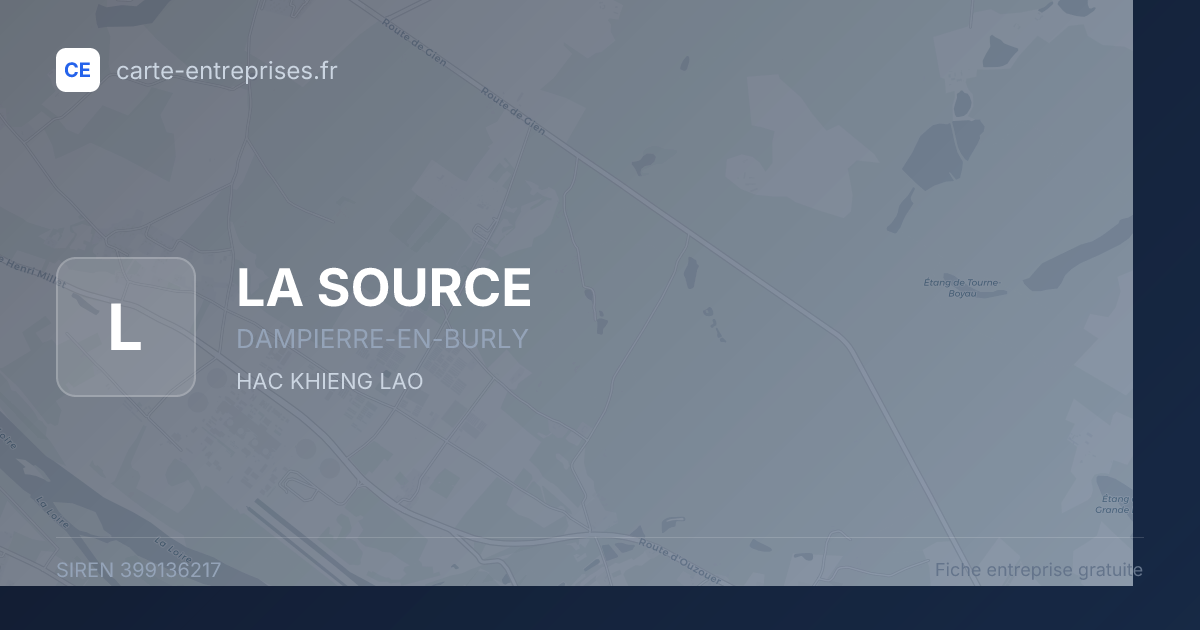 LA SOURCE — 399136217 — fiche entreprise