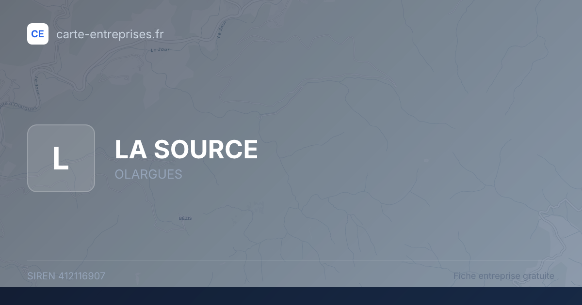 LA SOURCE — 412116907 — fiche entreprise