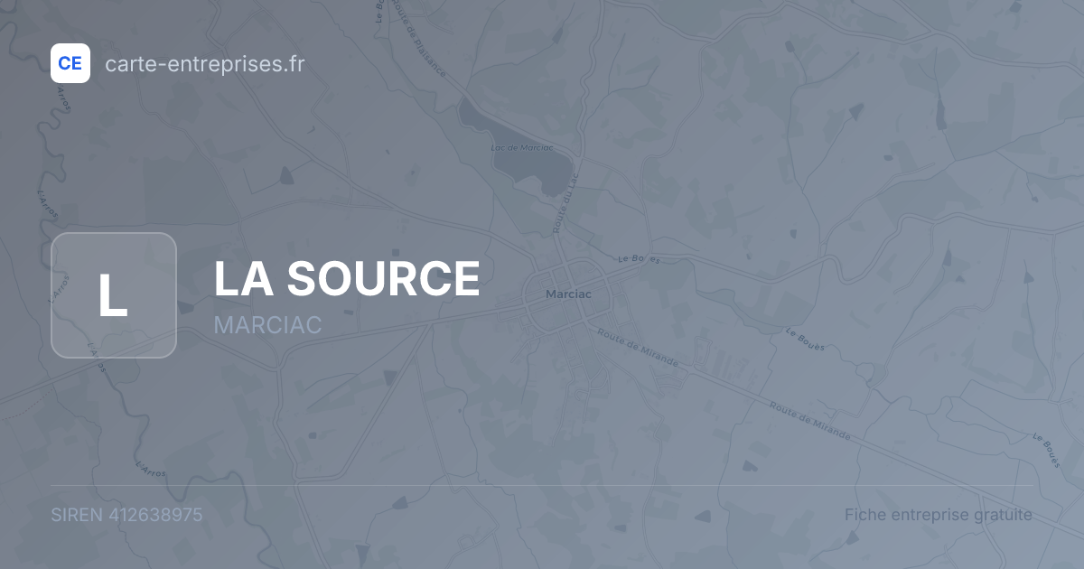 LA SOURCE — 412638975 — fiche entreprise
