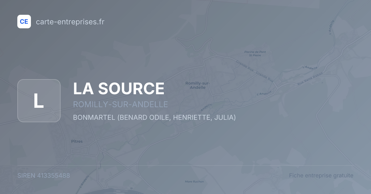LA SOURCE — 413355488 — fiche entreprise