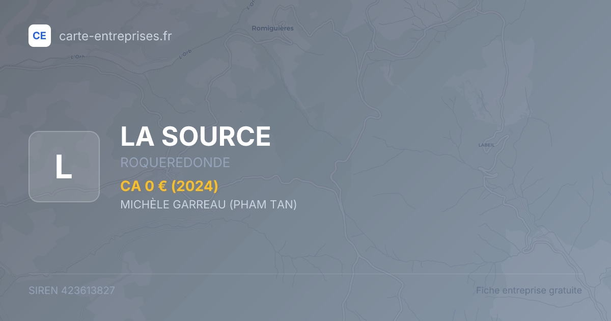 LA SOURCE — 423613827 — fiche entreprise