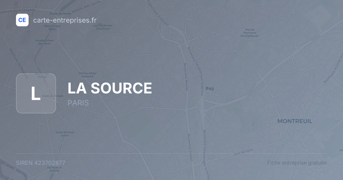 LA SOURCE — 423702877 — fiche entreprise