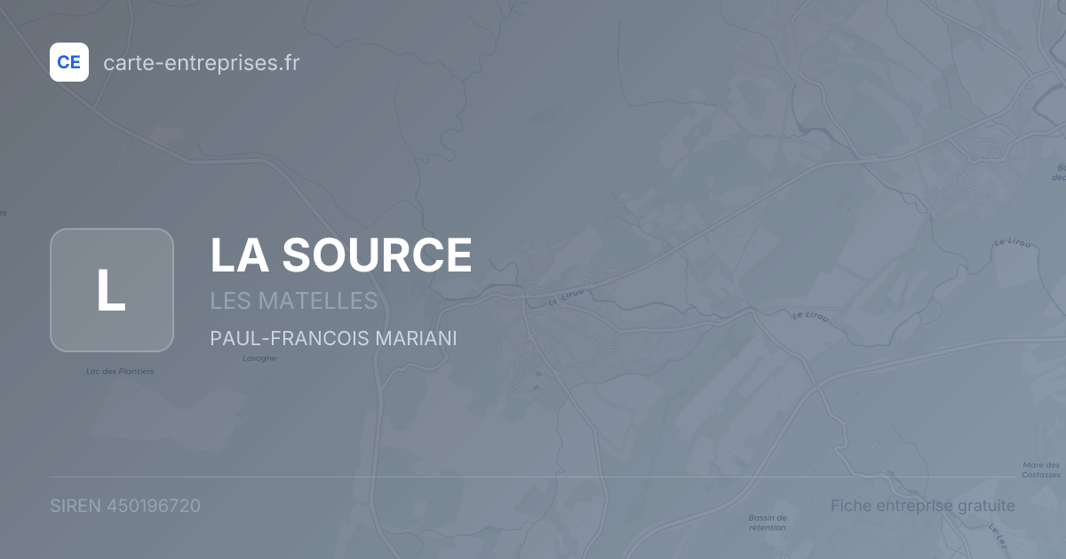 LA SOURCE — 450196720 — fiche entreprise