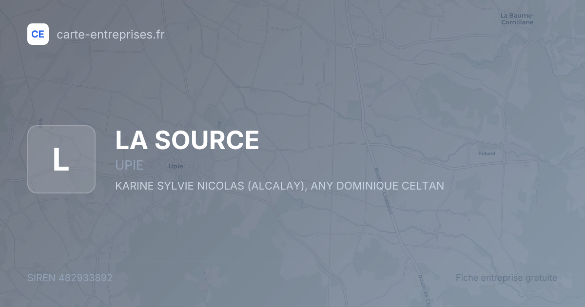 LA SOURCE — 482933892 — fiche entreprise