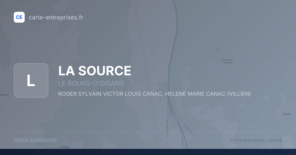 LA SOURCE — 489666586 — fiche entreprise
