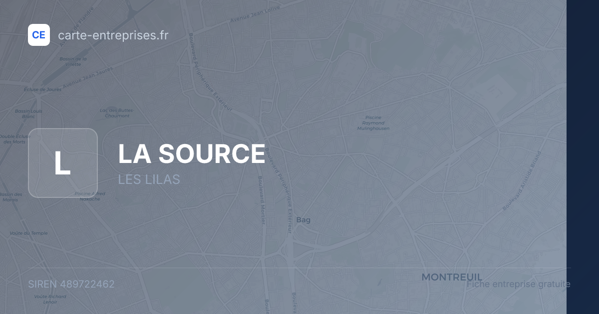 LA SOURCE — 489722462 — fiche entreprise
