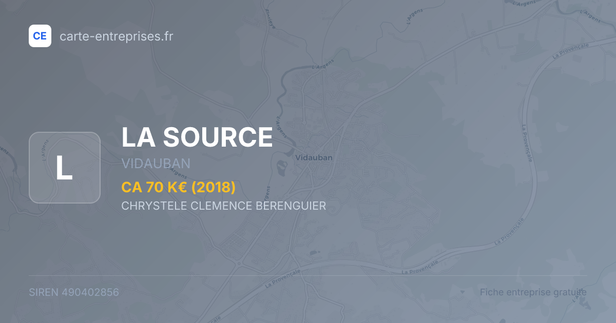 LA SOURCE — 490402856 — fiche entreprise