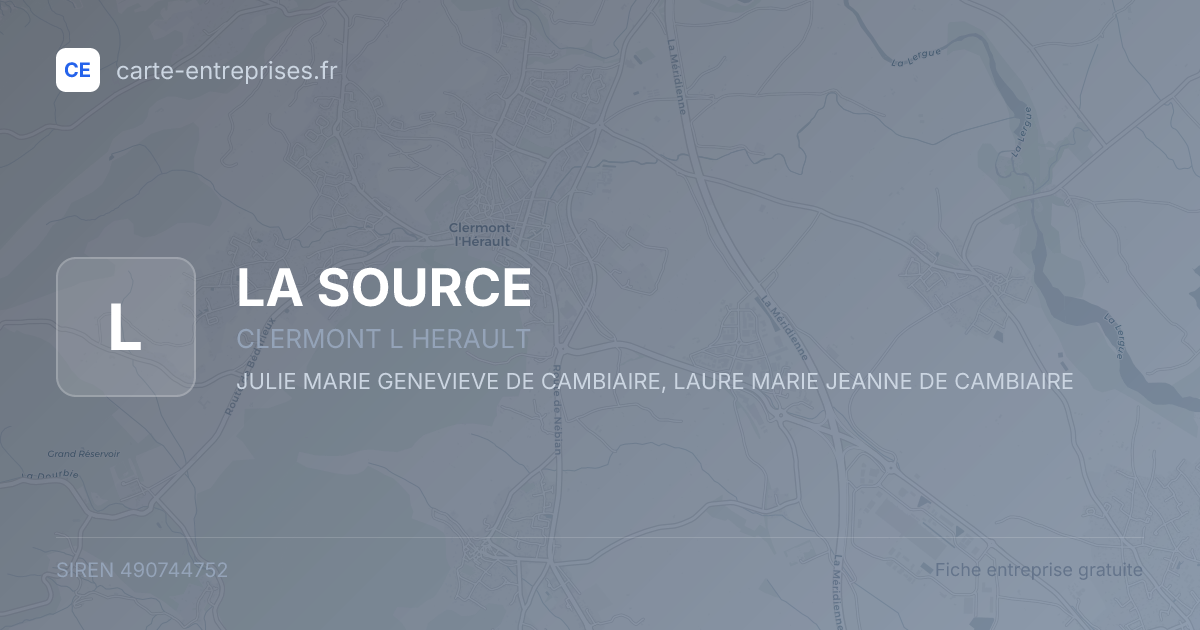 LA SOURCE — 490744752 — fiche entreprise