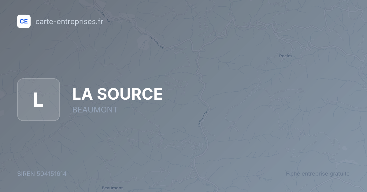 LA SOURCE — 504151614 — fiche entreprise
