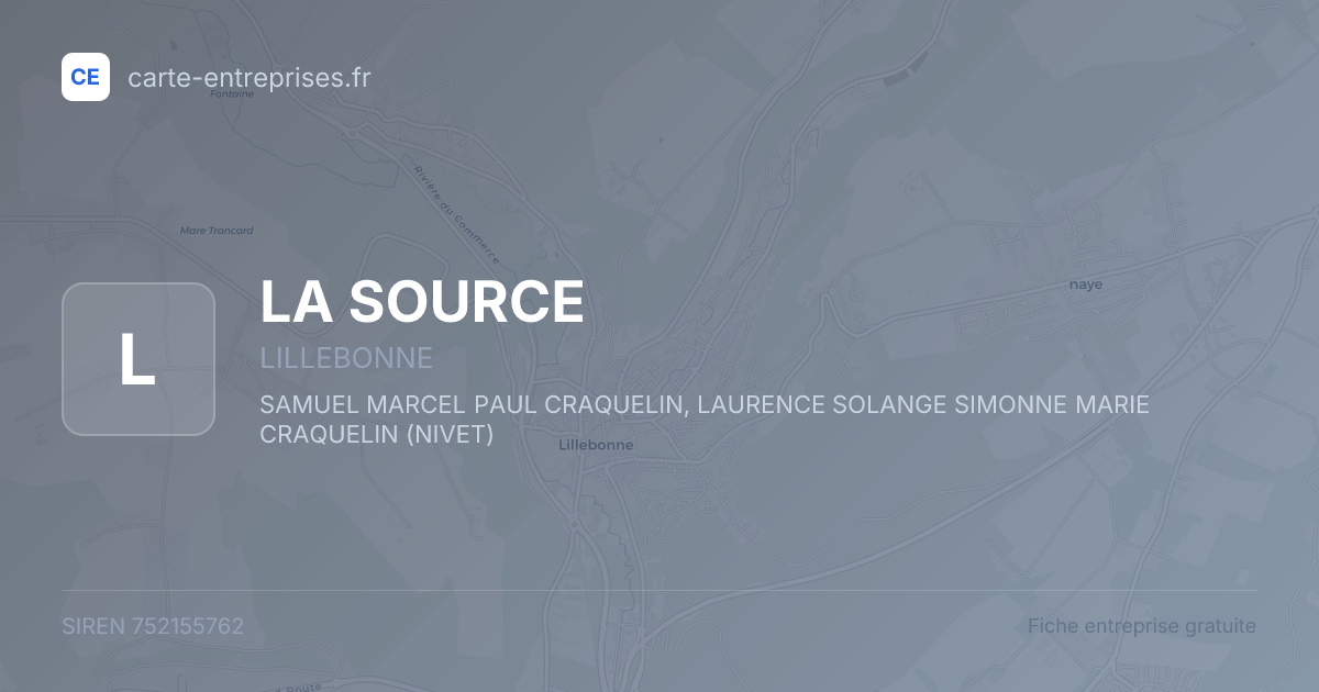 LA SOURCE — 752155762 — fiche entreprise