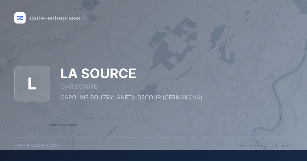 LA SOURCE — 808439806 — fiche entreprise