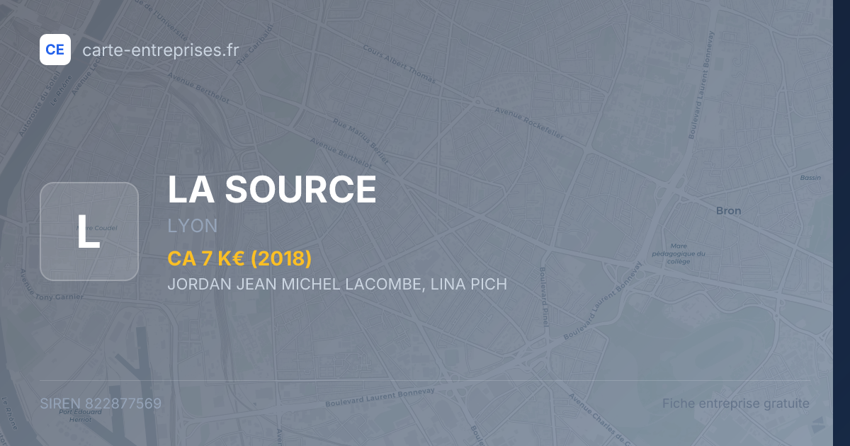 LA SOURCE — 822877569 — fiche entreprise