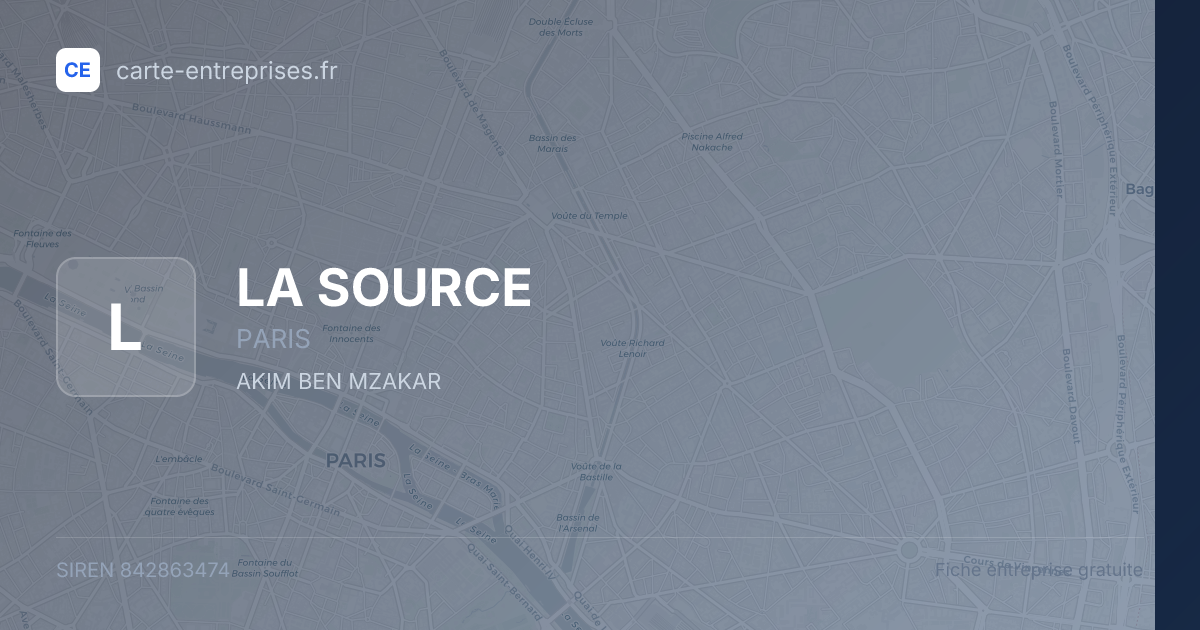 LA SOURCE — 842863474 — fiche entreprise
