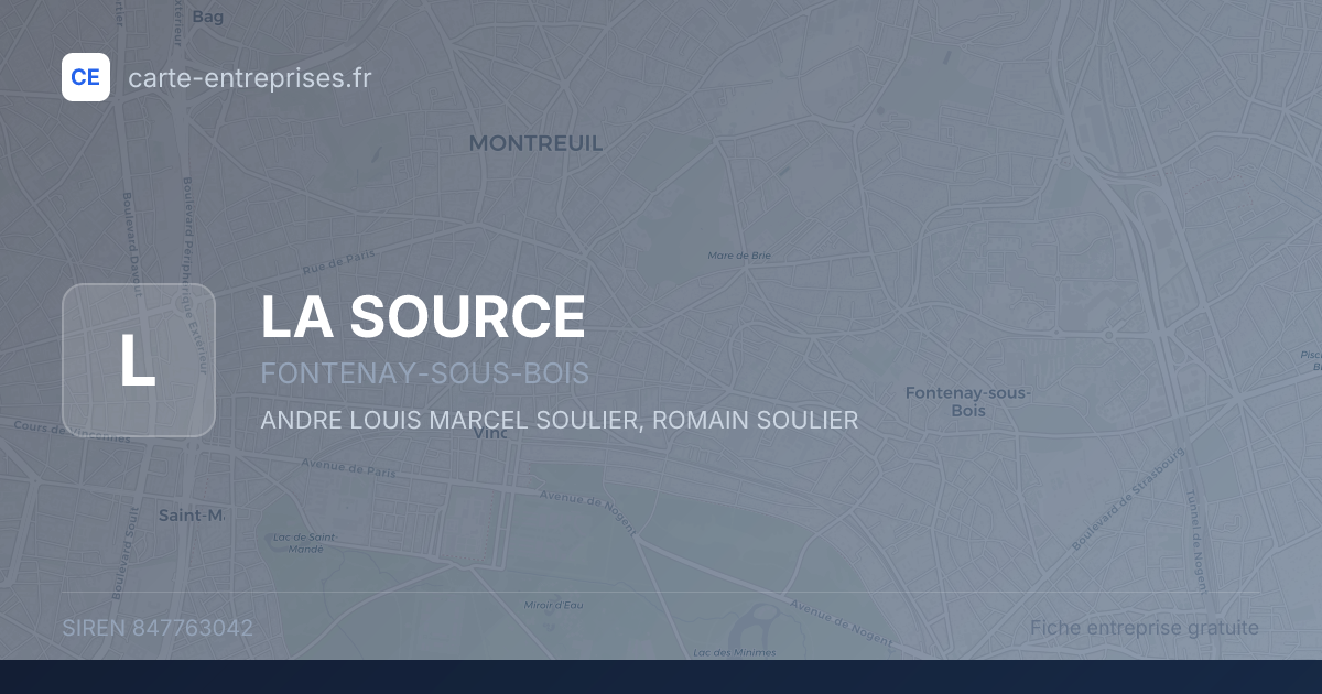 LA SOURCE — 847763042 — fiche entreprise