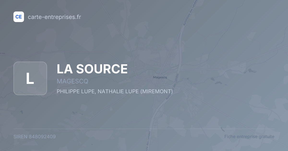 LA SOURCE — 848092409 — fiche entreprise