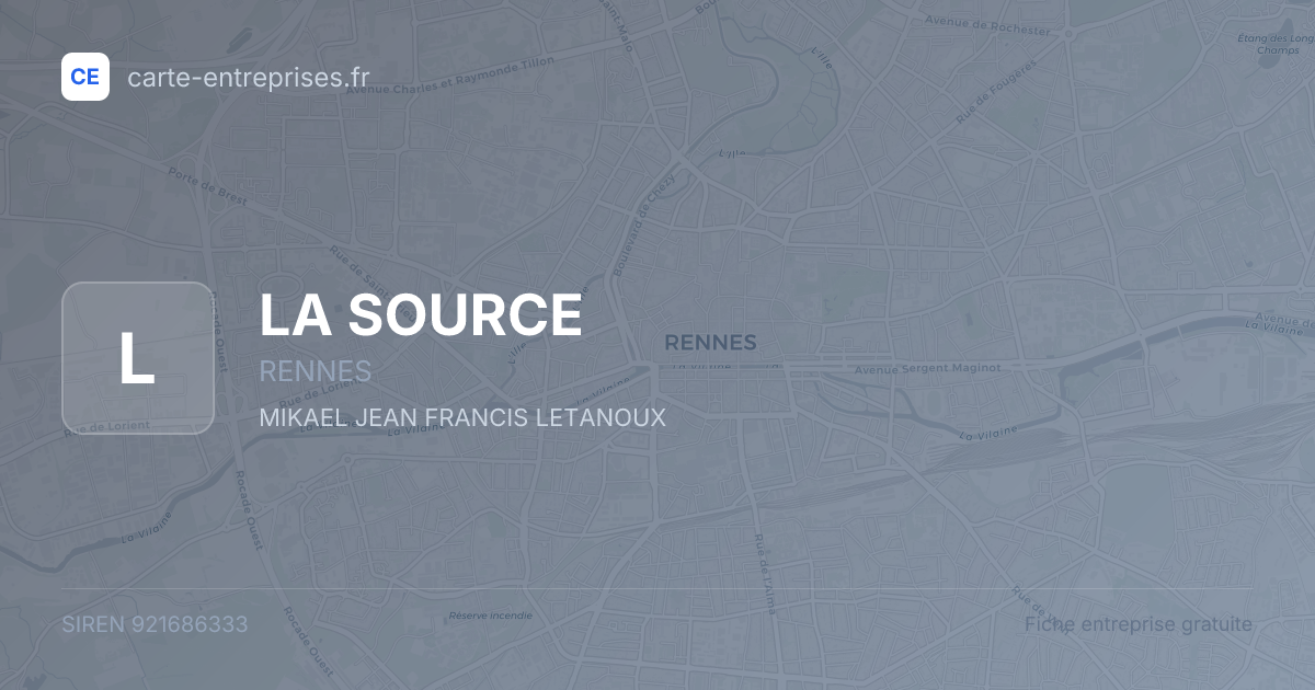 LA SOURCE — 921686333 — fiche entreprise