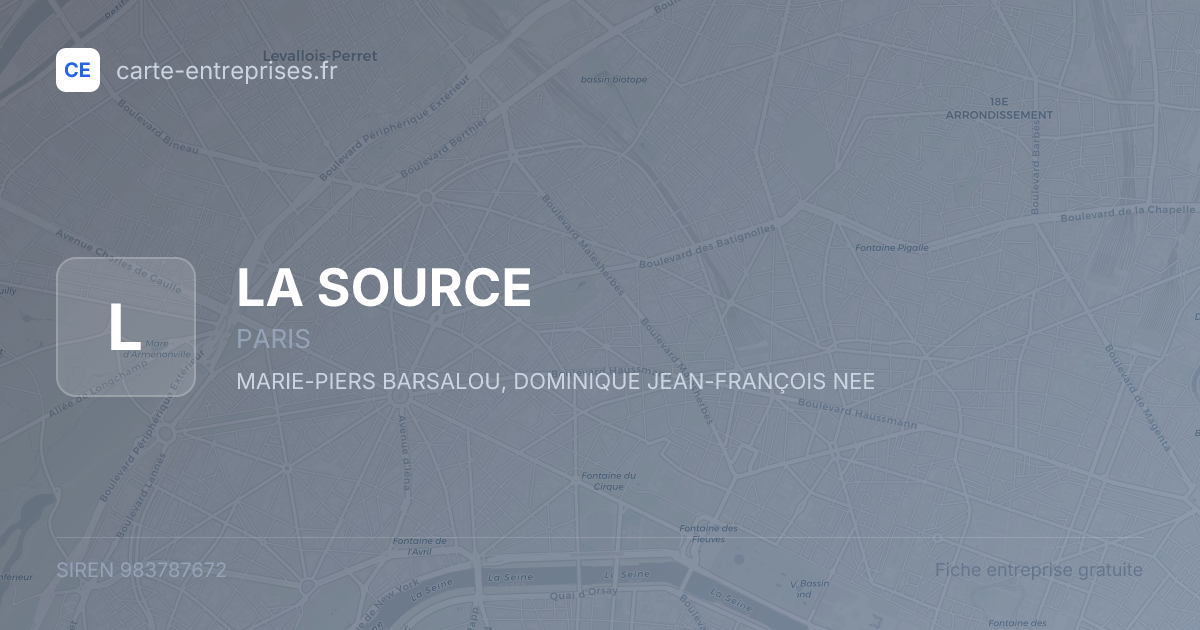LA SOURCE — 983787672 — fiche entreprise