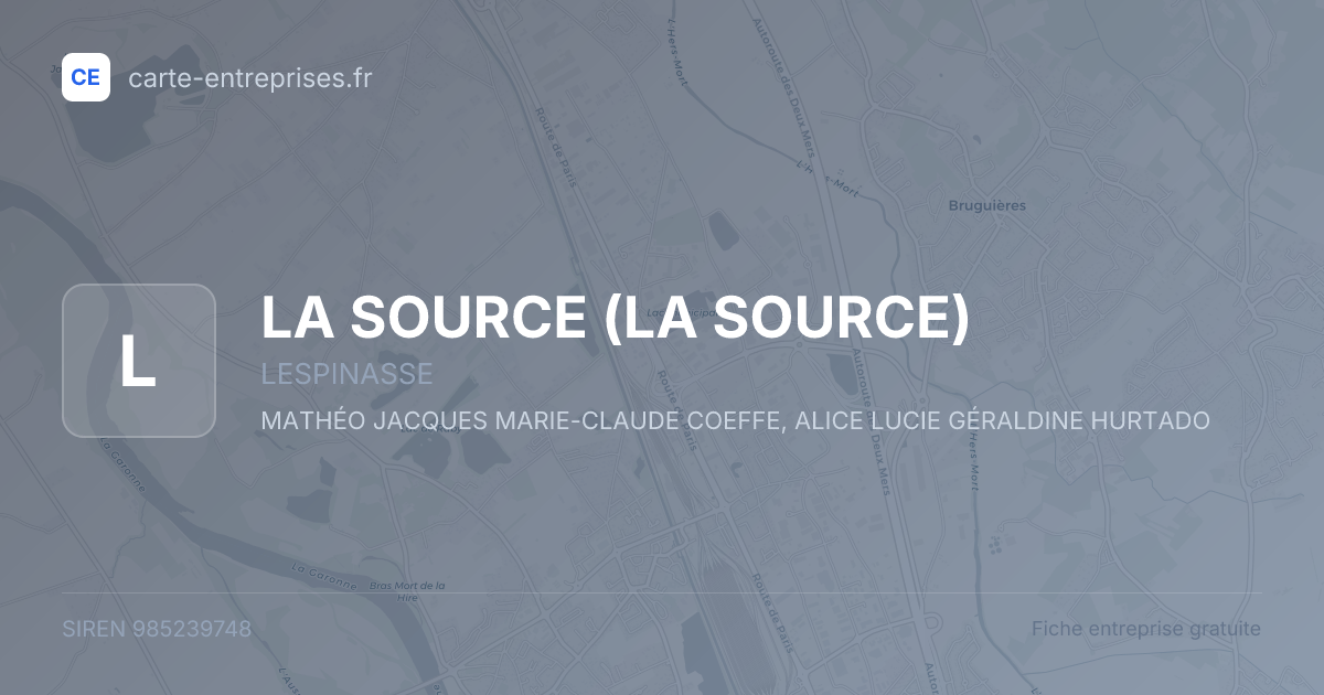 LA SOURCE — 985239748 — fiche entreprise