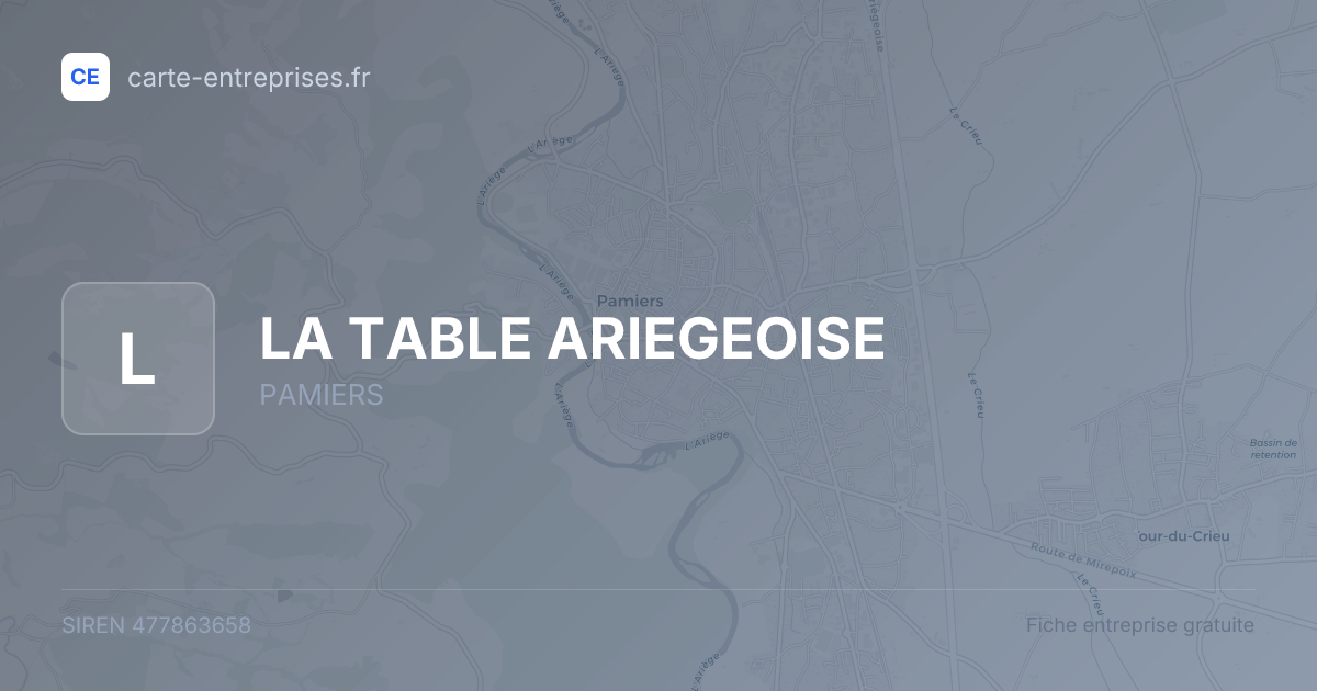 LA TABLE ARIEGEOISE — 477863658 — fiche entreprise